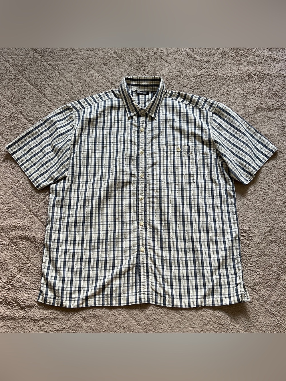 Vtg REI Plaid Button Down Cotton Blend Utility Western Outdoors Hiking Sz L